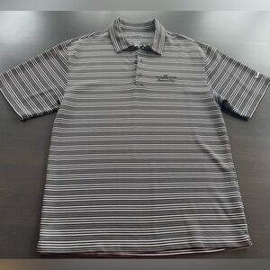 ⛳️Excellent NIKE golf shirt Mens M. Embroidery detail dark gray and white.